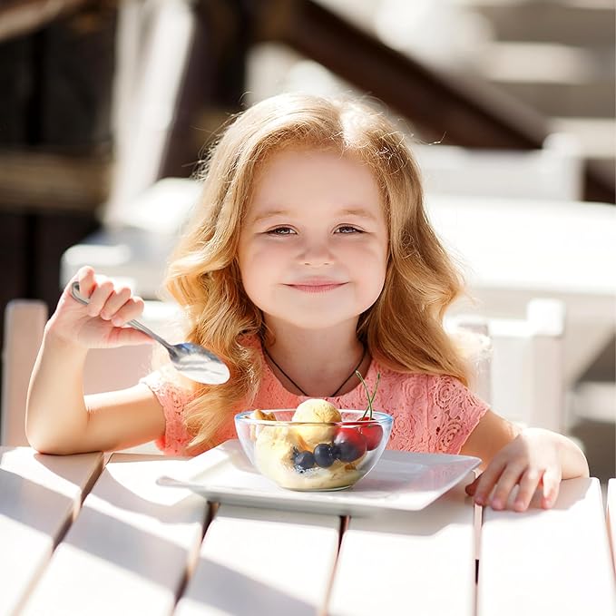 NUTRIUPS 5 Inch Small Glass Bowls, Glass Dessert Bowl Set, Clear Tempered Glass Sauce Bowls for Kitchen Microwave and Oven Safe