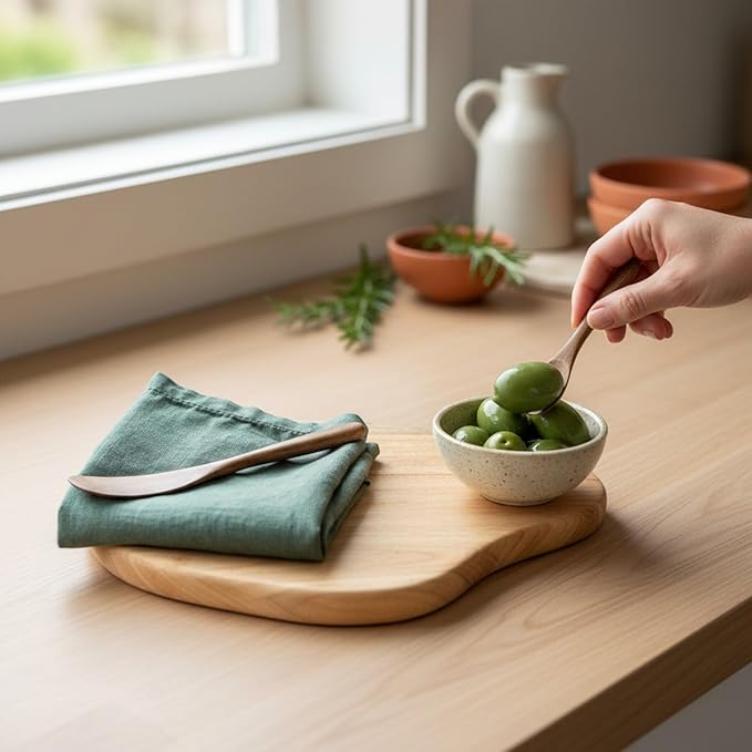 Hemstitched Linen Napkins – 20 Inch x 20 Inch – Stonewashed Pure Linen Cloth Dinner Napkins with Mitered Corners - 100% French Flax – Machine Washable - Set of 4 (Soft Rustic Green)