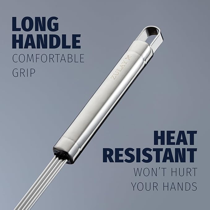 Zulay Kitchen Premium Stainless Steel Spider Skimmer 15.4” - Spider Kitchen Utensil with Premium Ergonomic Handles for Easy Use - Easy to Clean - Perfect for at Home Cooks & Chefs