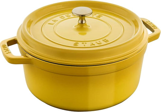 Staub Cast Iron 4-qt Round Dutch Oven - Citron