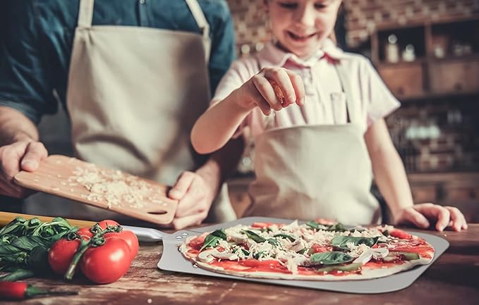 only fire 28" Long Metal Pizza Peel with Wooden Handle for Indoor & Outdoor Grill Oven, 13.5 x 16 inch Pizza Baking Spatula Paddle for Baking Bread Pie