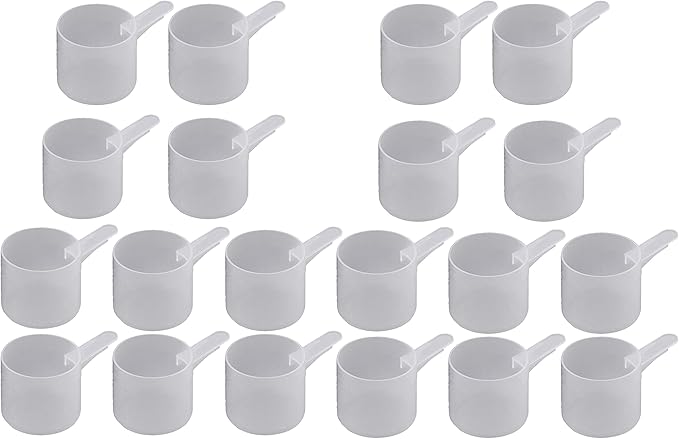60 mL Plastic Measuring Packaging Scoop (= 60 cc/ = 4 tablespoon/ = 2 fl oz), Short Handle - to Measure and Dispense Spices, Granules, Powders, for Seeds Packing made in USA (20)