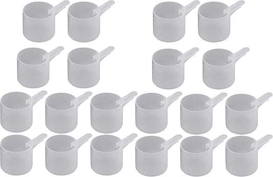 60 mL Plastic Measuring Packaging Scoop (= 60 cc/ = 4 tablespoon/ = 2 fl oz), Short Handle - to Measure and Dispense Spices, Granules, Powders, for Seeds Packing made in USA (20)