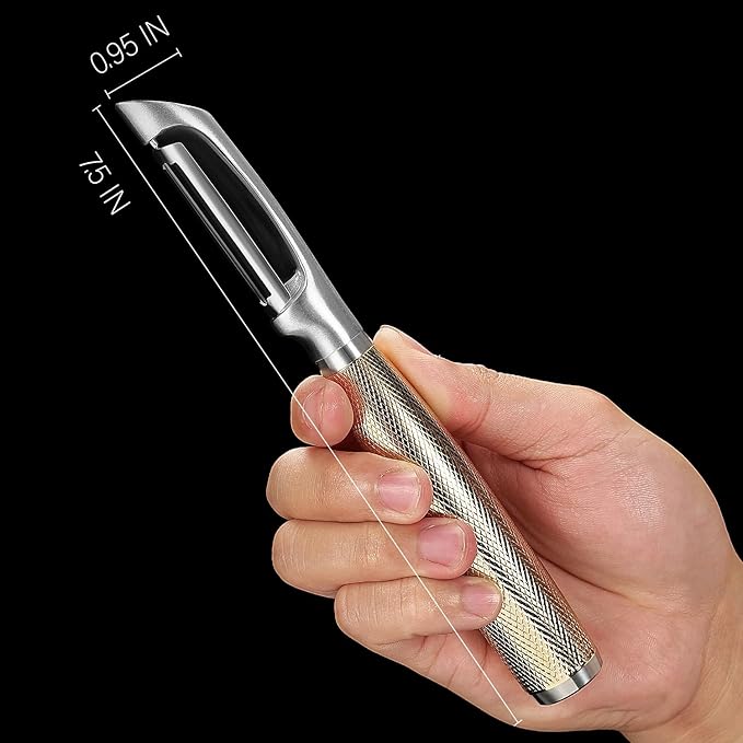 KULUNER Luxury I-Type Vegetable Peeler – 24K Gold Plated Handle, 304 Stainless Steel Ultra Sharp Blade, Ideal for Potatoes, Apples, and Other Fruits & Vegetables
