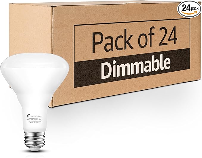 24 Pack BR30 LED Bulbs, 65W Equivalent, 10W, 4000K Neutral White, 700 Lumens, Flicker-Free, Dimmable Recessed Can Flood Lights for Home & Kitchen, Long Lasting & Energy Efficient, E26 Base, UL Listed
