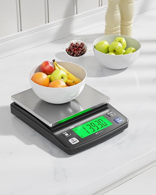 Polit KPT-EVO Digital Food Scale – 0.5g Precise Rechargeable Scale with Stainless Steel Tray, 13lb/6kg Capacity, Ideal for Baking, Coffee Brewing and Diet Tracking