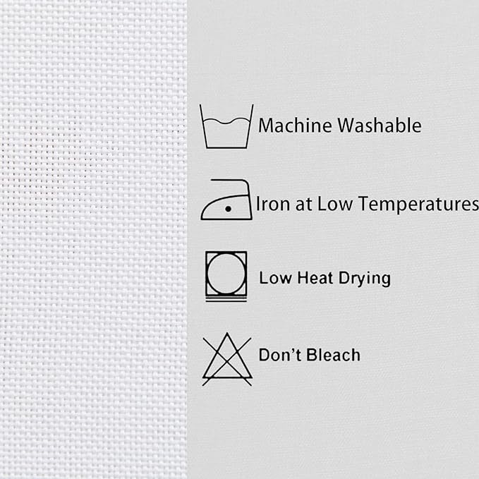 Hiasan Faux Linen Rectangle Tablecloth - Wrinkle and Stain Resistant Washable Table Cloth for Kitchen Dining Room Holiday Table Cover for Party Dinner, White, 54 x 80 Inch