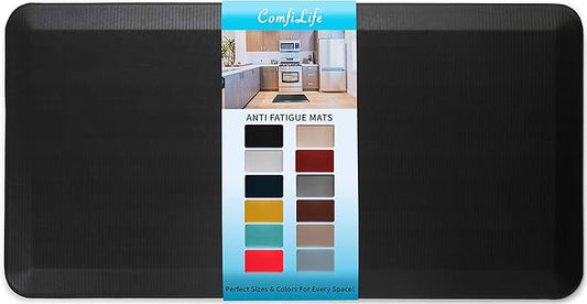 ComfiLife Anti Fatigue Floor Mat – 3/4 Inch Thick Kitchen Mats for Floor, Standing Desk Mat, Kitchen Rug – Comfort at Home, Office – Durable – Stain Resistant – Non-Slip Bottom (20" x 39", Black)