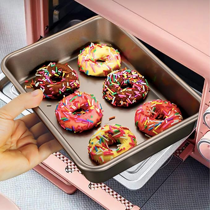 3 Pack Baking Sheet Pans, Deep Size Baking Pan Nonstick Cookie Sheet Brownie Cake Pan Bread Pan Toaster Oven Tray Bakeware (8.6 x 6.6 x 1.7'',11 x 9 x 2",12.7 x 10.6 x 2.4'')