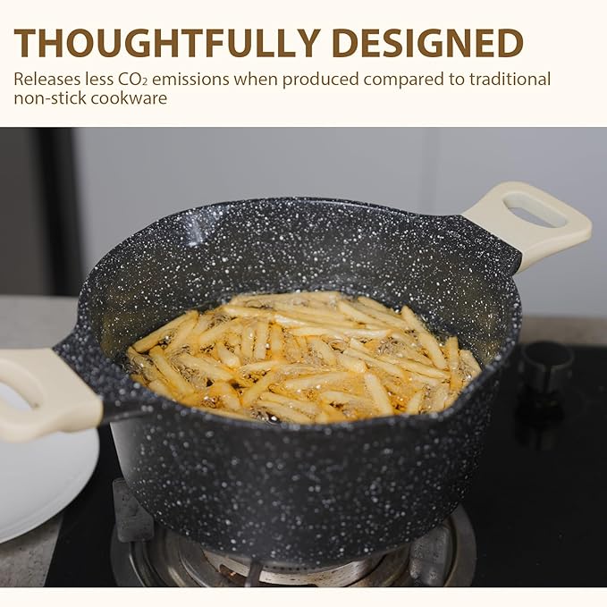 Romswi 23pcs Pots and Pans Set Non Stick, Kitchen Cookware Set with Casserole, Frying & Saucepans, Oven Safe & Stovetop Agnostic Non Toxic Cookware (Gas, Electric & Induction) - Black