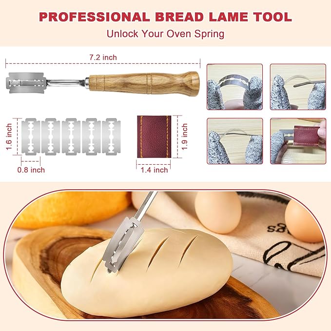 Sourdough Bread Baking Supplies, Sourdough Starter Kit with Cotton Rope Oval & Round Bread Proofing Basket and Sourdough Starter Jar, Artisan Bread Making Kit Ideal Gift for Bakers, Women Wife Mom