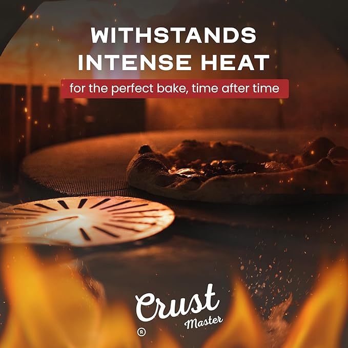 CrustMaster Pizza Peel Set - 12x14" Rectangular Peel, 9" Round Turning Peel, Brass Brush, Ash Rake - Perfect Pizza Oven Accessories for Ovens & BBQ - Pizza Pan - Aluminum & Stainless Steel Tools