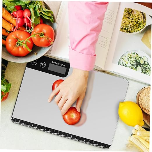 Digital Kitchen Scale High Precision Stainless Steel Food Scale with Tare Function Easy Clean Panel Grams Ounces for Cooking Baking Meal Prep