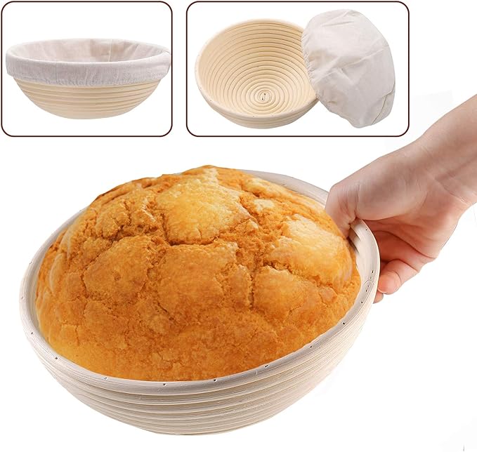 Wwyybfk Banneton Bread Proofing Basket, Sourdough Bread Baking Supplies, 9" Sourdough Bread Proofing Basket Baking Set