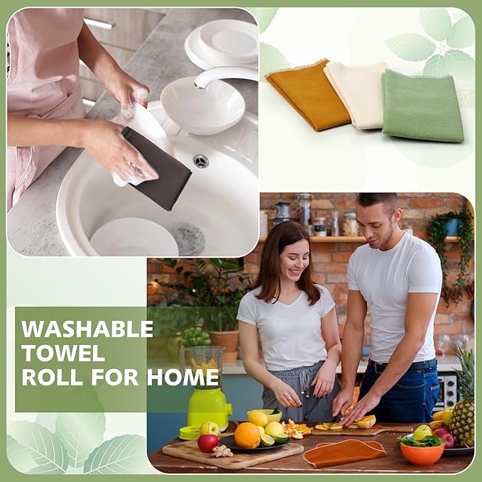 36 Pack Reusable Cleaning Cloths Washable Cotton Kitchen Dish Towels for Home Christmas Party Supplies Bulk, 9.84x11.81in (Earth Tone)