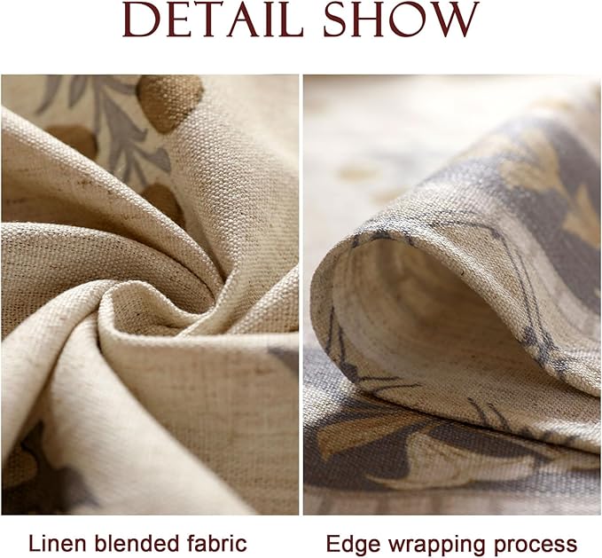 patdrea Designer Small Beige Tablecloth for Square Tables,Vintage Linen with Yellow Flowers and Trees Tablecloths,Rustic Floral Table Cover Cloth Decor for Kitchen Dining Christmas,55"*55"