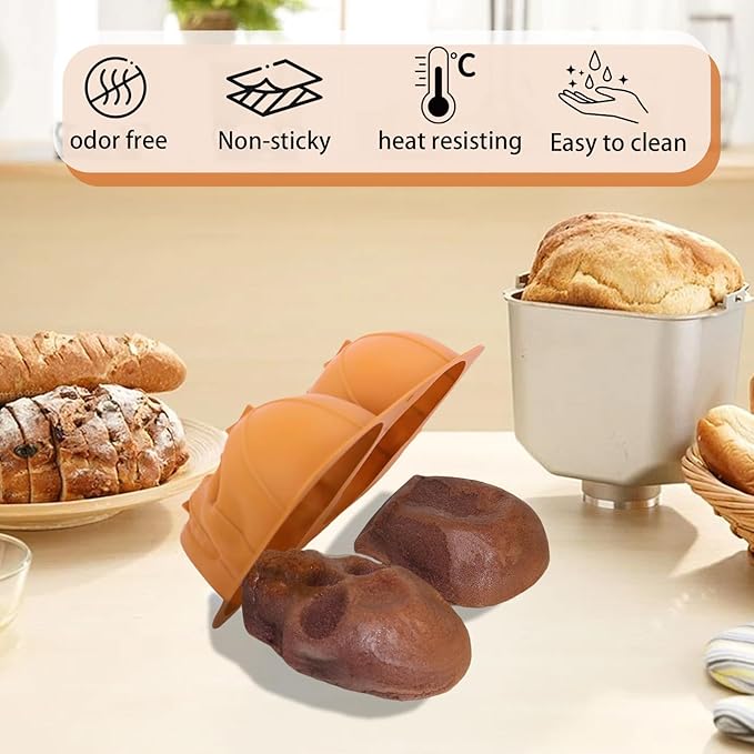 Extra Large Skull Cake Molds for Baking Silicone Cake Pan Tools，DIY Large Skull Cake Pan，Non-stick Durable Pastry Mould for Birthday Halloween Party（8.5in）