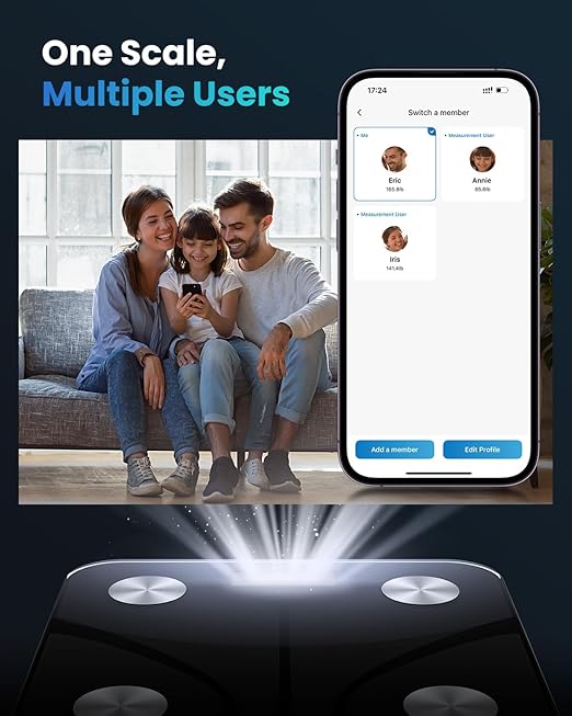 RENPHO Bluetooth Body Fat Scale, Digital Weight Scale Bathroom Smart Body Composition Analyzer Wireless BMI Compact Scale Health Monitor with Smartphone APP, 396 lbs
