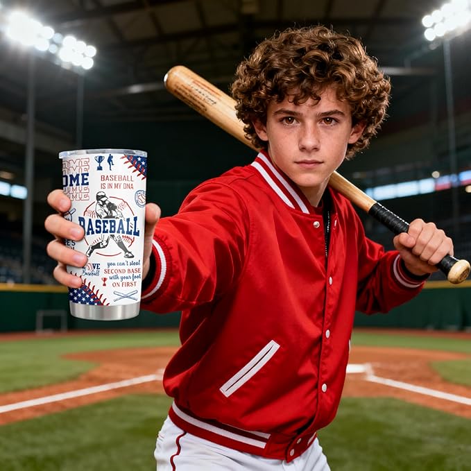 Baseball Gifts for Boys 8-12, Baseballs Gift for Men, Gifts for Boys Who Love Baseball, Base-Ball Coach/Team/Kids Presents, Base-Ball Tumbler 20oz 1PC