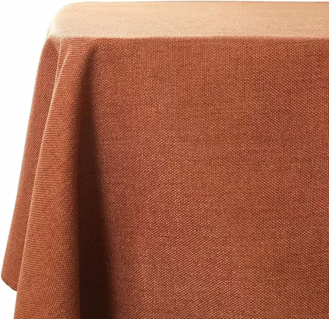 Table Cloth Rectangle Table Cover 55x95 Inches Faux Linen Wrinkle Free and Waterproof Rust Red Rectangle Tablecloth for Kitchen Dining Party Buffet Wedding