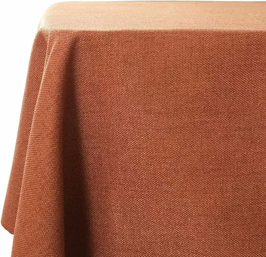 Table Cloth Rectangle Table Cover 55x95 Inches Faux Linen Wrinkle Free and Waterproof Rust Red Rectangle Tablecloth for Kitchen Dining Party Buffet Wedding
