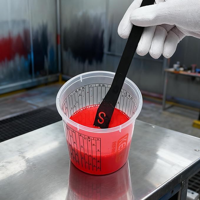 15 PACK Paint Mixing Cups by KEHE REFINISH,38 oz (1100ml),Disposable or Reusable Plastic Measuring Cups with Lids for Liquids, Paints, Resin, Epoxy, Art,Ratios 1:1,2:1, 3:1, 4:1,5:1,6:1,7:1,8:1