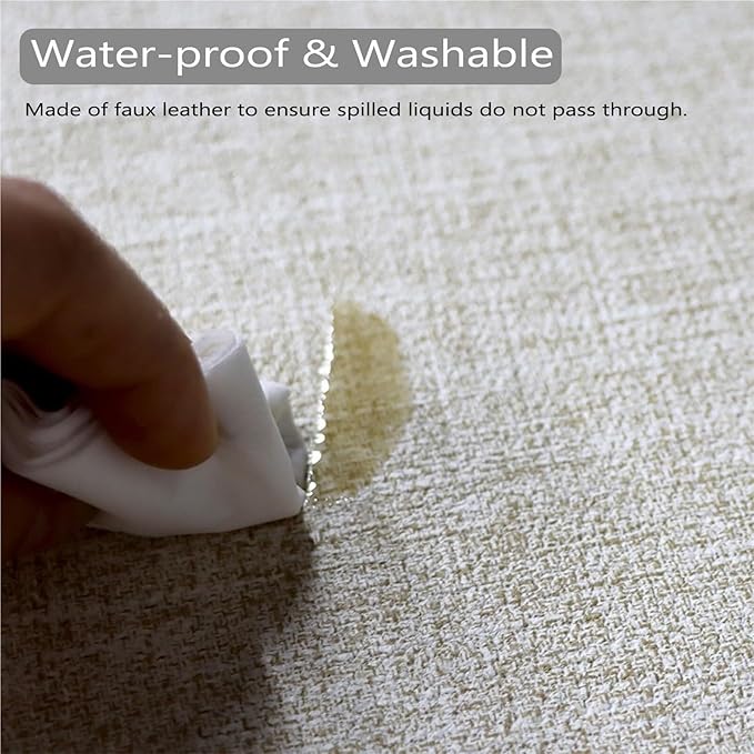 Wedge Reversible Placemats Set of 6, Faux Leather Heat Resistant Washable Dining Table Place Mats