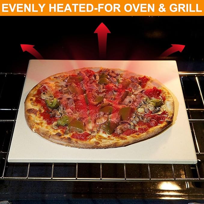 Extra Large Pizza Stone for Oven Baking, BBQ Grilling, 20" x 13.5" Rectangular Baking Stone Oven Bread Pan for Baking Bread, Universal High Temperature Cordierite BBQ Cooking Stone for Pellet Grill