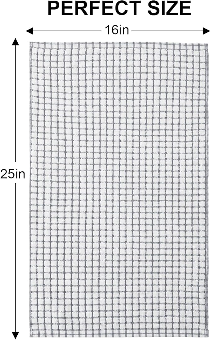 Kitinjoy Cotton 8 Pack Terry Kitchen Towels, 16 x 25 Inches Super Soft and Absorbent Dish Towels, Quick Drying Hand Towels for Kitchen Drying, Multi-Colored