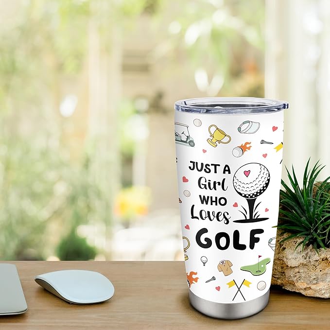 Golf Gifts for Girls/Women Tumbler 20oz 1pc, Funny Golf Themed Gifts, Birthday Gifts for Golf Lovers Players