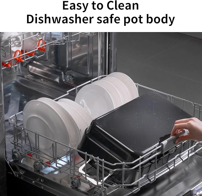 Slow Cooker 10-Quart - PFOA-Free Ceramic Coating, Oven Safe to 450°F | Keep Warm Function for Large Family Gatherings (Includes Silicone Spoon)