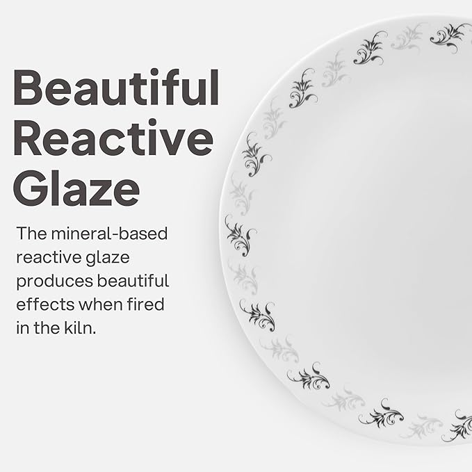 Cello Regal Dinnerware Set of 18 pieces, Service for 6, Chip & Scratch Resistant, Lightweight Round Plates and Bowls Set, Microwave & Dishwasher safe, Opalware Dinner Set, Black Magic