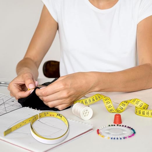 39 Inch Measure Tape with Adhesive Backing, 2 Pack Left to Right Metal Measuring Tape Sticky Measure Tape Double Scale Sticky Tape Measure Workbench Ruler for Woodworking,Saw,Drafting Table (Yellow)