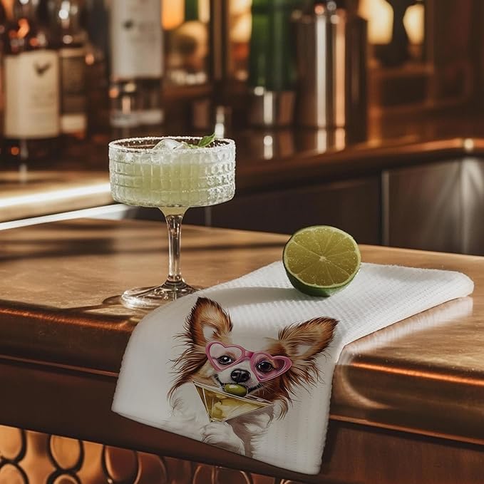 Cabana Bro Chihuahua Gifts Kitchen Towels, Chihuahua Gifts for Women Decorative Hand Towels for Bathroom, Funny Chichi Puppy Cocktail Tequila Drinking Dish Tea Towels for Kitchen, 16x24 Inch