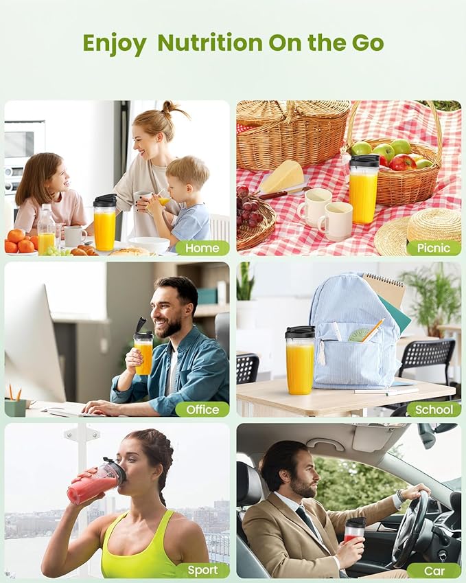 Blenders for Smoothie, 900W Personal Blender for Shakes and Smoothies with 2 * 22oz BPA Free Portable Cups, Small Juicer for Protein Shake, Baby Food, Frozen Drink