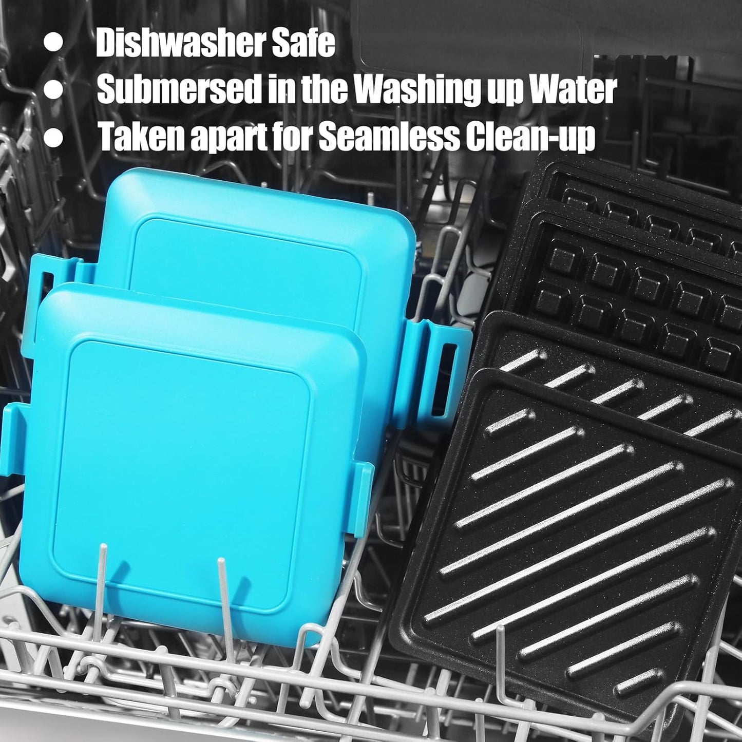 Toaster,Microwave Toaster, Sandwich Maker, Waffle Maker, Panini Maker, Dishwasher Safe,NO Electricity,Wireless,Time Saving,Fast (Blue, Microwave Sandwich and Waffle Maker)