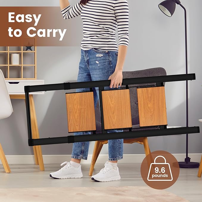 3 Step Ladder with Handrails, Portable Step Stool Foldable, Kitchen Step Stool for Adults 330 lbs, Lightweight Stepping Stool with Non-Slip Pedals, Aluminum Folding Stepladder for Home Garage