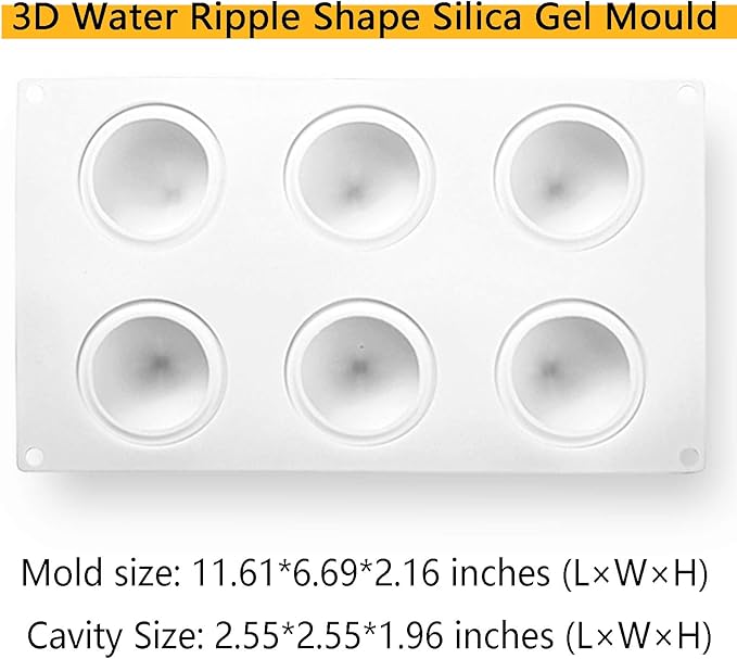 OCPO KITCHEN Silicone Molds for Baking Mousse Cake, French Dessert Mold for Pastry Chocolate, Cupcake, Ice Cream Mould, Cake Decoration Mold, 3D Water Drop Shape (6-Cavity)