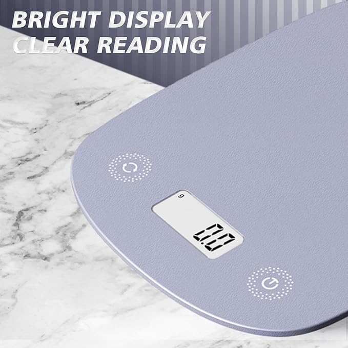 Digital Food Scale 11lb/0.1oz, Digital Kitchen Scale Weight in Grams & Oz, Cook Scale for Baking and Meal Prep, 6 Units with Tare Function, LCD Display (Purple)