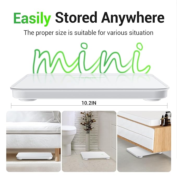 Ovutek Bathroom Scale for Body Weight, Highly Accurate Digital Weighing Machine for People, Upgraded Batteries Included, Compact Size, LED Display, Physician Scale with Sturdy Tempered Glass, 400lb