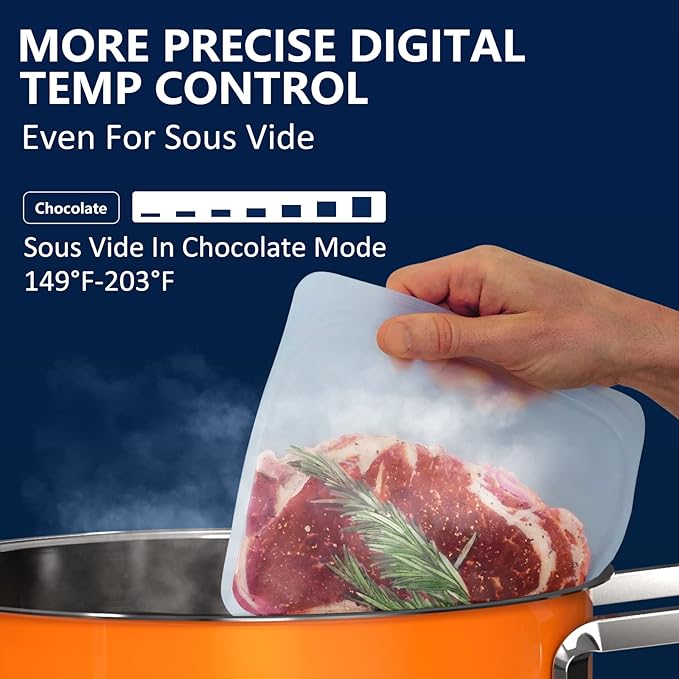 GREECHO Fondue Pot Electric Set, 2.6 Qt Stainless Steel Electric Fondue Pot with 3 Preset Mode (Cheese, Chocolate & Broth), 1200W Fondue Pot Set with Separated Fondue Pot & 6 Color-Coded Forks, Orange