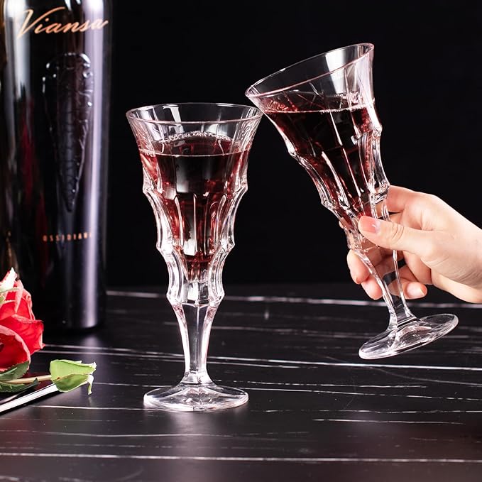 KAMMAK Wine Glasses Set of 2, 7.2 oz Hand Blown Crystal Bordeaux Wine Glasses, Thin Rim & Long Stem, Perfect for Red & White, Daily Use, Wedding Anniversary or Birthday Gift with Gift Box, Layered