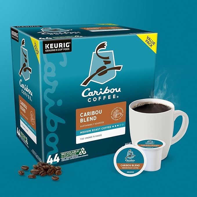 Caribou Coffee Caribou Blend Keurig Single-Serve K-Cup Pod, Medium Roast Coffee, 44 Count(Pack of 1)