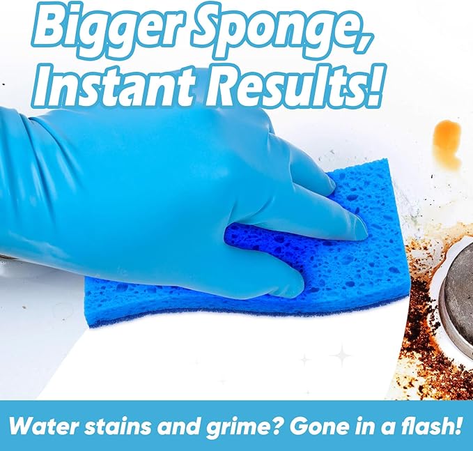 AIDEA XL Scrub Sponges Non-Scratch 24Count, Extra Large Sponges Kitchen, Sponge for Dishes, Cleans Fast Without Scratching Safe for Non-Stick Cookware, Cleaning Power for Kitchen, House