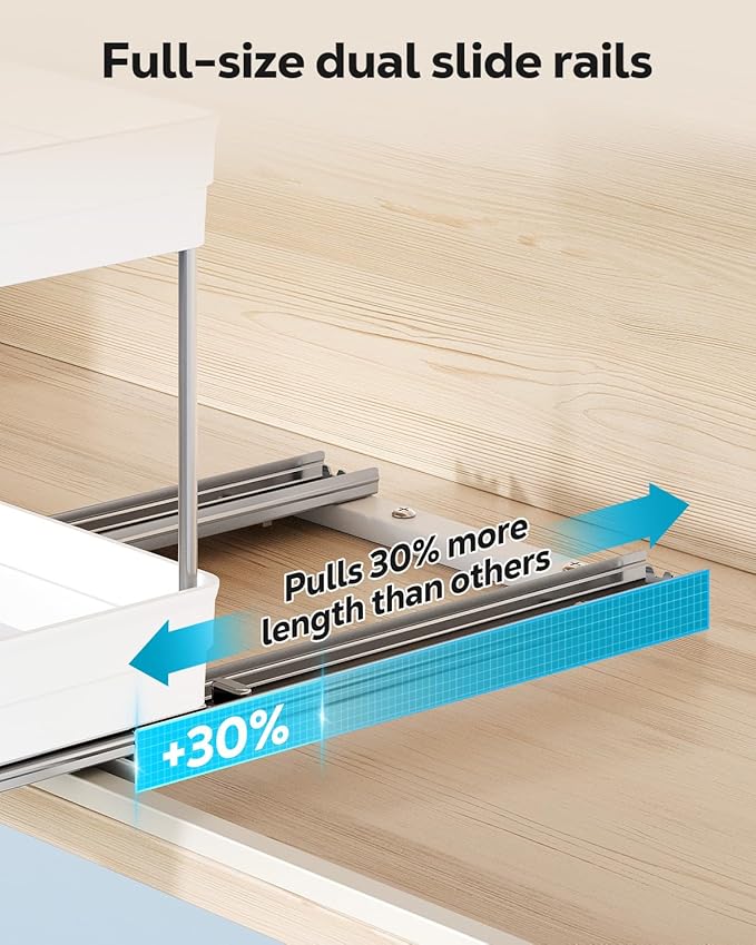 Nieifi Spice Organization for Cabinet-Vertical Spice Rack Pull Out-Spice Rack Organizer for Cabinet-8-1/4 inch Wide-Seasoning Kitchen Organizer-8.26" W x 10.6" D x 8.7" H-1 Pack-2 Tier