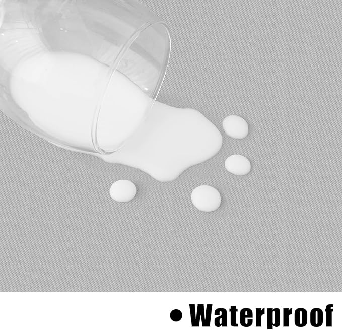 homing Rectangle Vinyl Tablecloth, Waterproof Spillproof Plastic Flannel Backed Table Cloth, Wipe Clean Table Cover for Dining, Buffet Parties and Camping (Light Grey, 52" x 70")