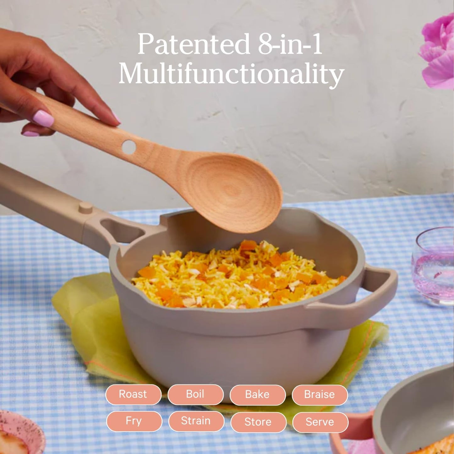 Our Place Perfect Pot - Mini 2.5Qt Nonstick Ceramic Sauce Pan with Lid | Versatile Cookware for Stovetop and Oven | Steam, Bake, Braise, Roast | PTFE & PFOA-Free | Toxin-Free, Easy to Clean | Lavender