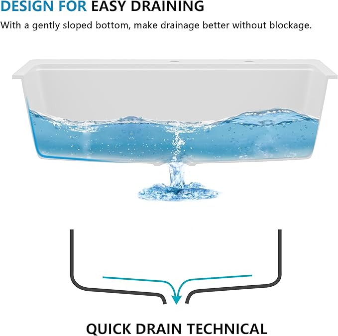 33"x22" Granite Composite Kitchen Sink Drop In – White Quartz Classic Ledge Workstation Topmount Single Bowl Sink Basin