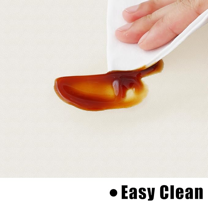 homing Rectangle Vinyl Tablecloth, Waterproof Spillproof Plastic Flannel Backed Table Cloth, Wipe Clean Table Cover for Dining, Buffet Parties and Camping (Beige, 52" x 70")