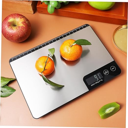 Digital Kitchen Scale High Precision Stainless Steel Food Scale with Tare Function Easy Clean Panel Grams Ounces for Cooking Baking Meal Prep